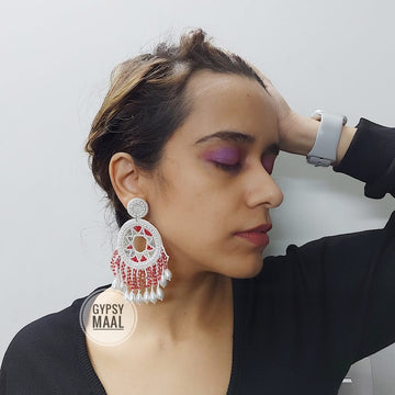 Aztec With Pearl Dust Earrings